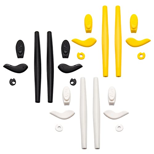 Kit de branches en silicone pour lunettes Oakley Juliet noir blanc jaune