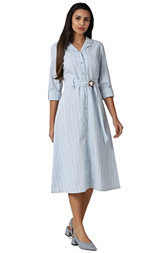 Image of Van Heusen Woman Women's Linen Blend Fit and Flare Knee-Length Dress