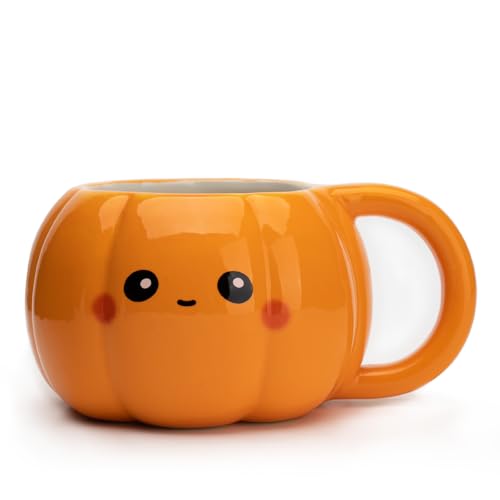 Halloween Gifts Halloween Mug 3D Pumpkin Mug for Women Hallowee-n Cups Gift for Her 3D Cute Cup 15oz Funny Cartoon Hand-painted Ceramic Milk Cup Novelty Birthday Gif-ts for Her Women Girls Friend