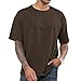 Men's Fashion Oversized Tshirts Workout Short Sleeve T-Shirt Dry Fit Lightweight Crewneck Tee Tops Brown