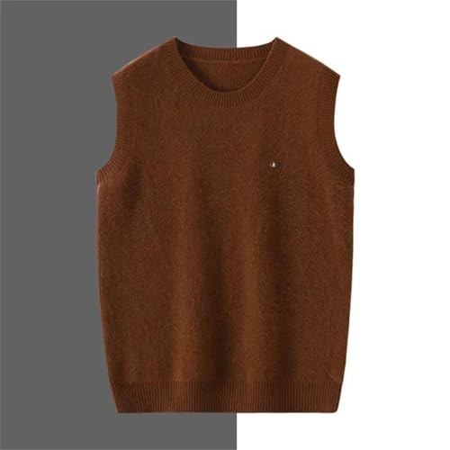 Men’S Business Casual Round Neck Wool Knit Vest Loose Fit Sleeveless Pullover Top2