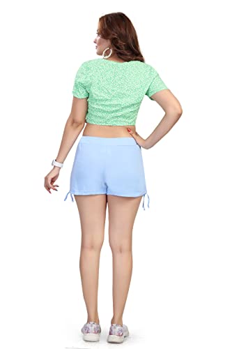Image of TWGE Womens Cotton Hot Shorts - Short Pants for Ladies Stretchable Athletic Shorts Comfortable Fit with Elastic Waistband - Active Wear Ideal for Gym Yoga & Nightwear