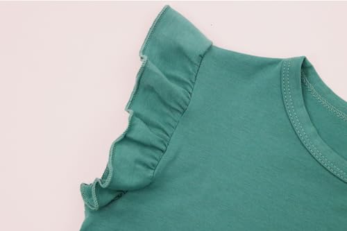 Image of Toddler Girls Ruffle Sleeve T-Shirt Plain Tank Tops Basic Blouse for Girl