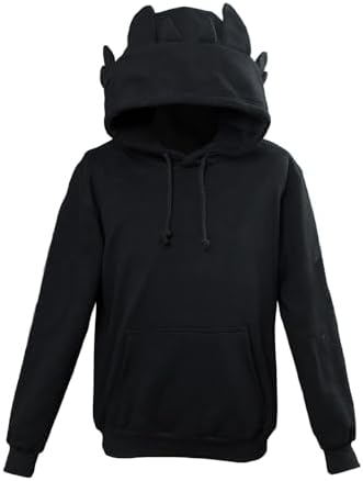 Adult Toothless Hoodie with Ears Night Light Fury Cosplay Costume Hooded Sweatshirt Movie Dragon Pullover Coat Jacket