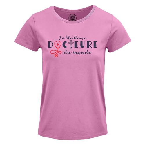 T-shirt femme col rond la meilleure docteure pour le quotidien