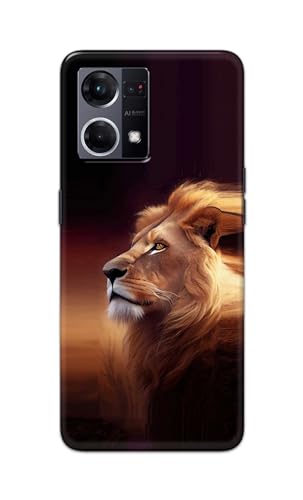 Image of PRINTFIDAA Printed Hard Back Cover Case for Oppo F21 Pro 4G | Oppo F21s Pro 4G | Oppo Reno7 4G | Oppo Reno 7 4G Back Cover (Danger Lion) -112