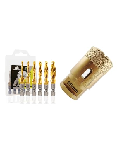 Jeu de forets et de tarauds combinés avec SHDIATOOL foret diamant 35mm pour percer sans casser