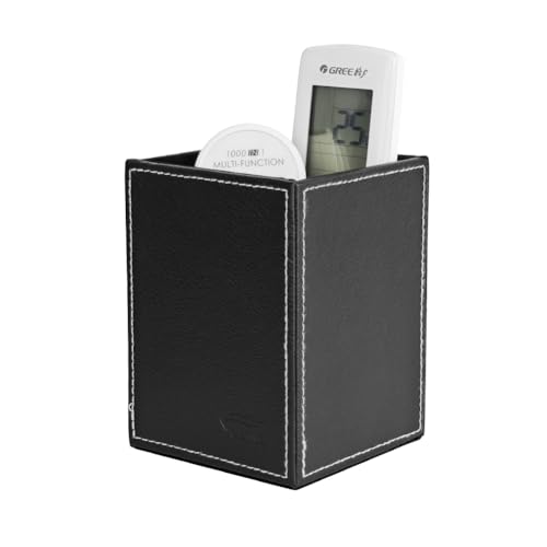 Image of Pen Pencil Holder Cup Container PU Leather Desk Organizer Stand Decor Brush Scissor Holder Decoration Office Desk Home School