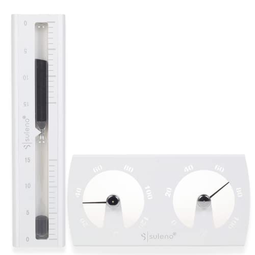 SULENO - Sauna Set KJELL 2 | 9-teilig - Saunakübel, Saunakelle, Klimamesser 2in1, Sanduhr, Saunadüfte, Saunazubehör (Weiß) - 4
