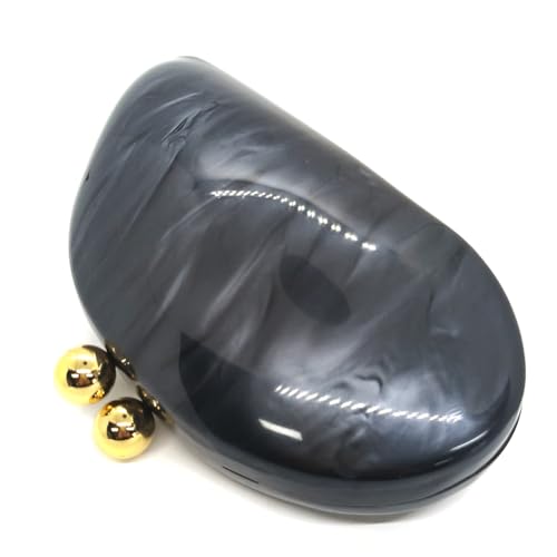Image of Acrylic Shell Shaped Bag Luxury Marble Clutch Evening Purses for Women Glitter Handbag for Wedding Cocktail Party Prom