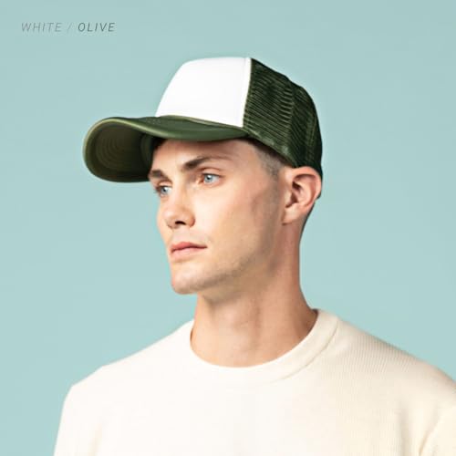 Image of CHOK.LIDS Classic Foam Trucker Hat Summer Mesh Rope Cap Solid Two Toned Blank Hat Mens Womens Adjustable Strap Light Weight