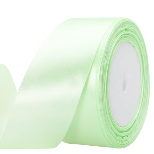 Image of ATRBB 25 Yards 1-1 /2 inch Wide Satin Ribbon Perfect for Wedding,Handmade Bows and Gift Wrapping(Pale Green)