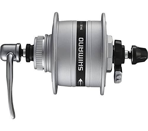 SHIMANO Dynamo moyeu Unisexe pour Adulte DH-3D37, argenté, Taille Unique