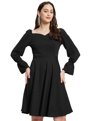 Image of Selvia Western Lycra Plain One Piece Fit & Flare
