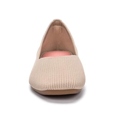 Image of Frank Mully Womens Casual Flat Shoes Square Toe Shoes Knitted Work Flat Comfort Dressy Flat Shoes for Daily Washable