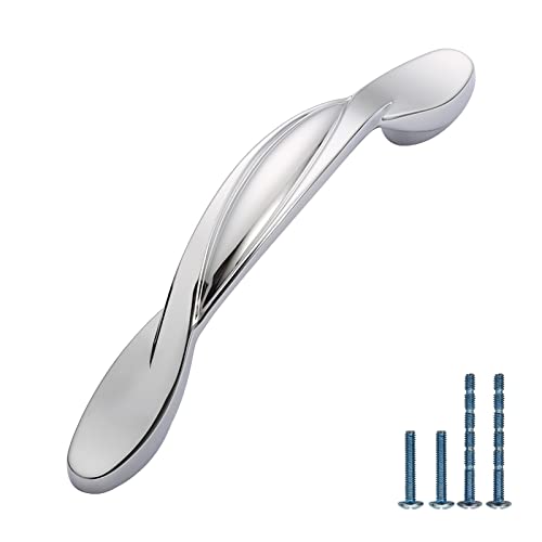 Image of Asidrama 10 Pack 3 Inch(76mm) Polished Chrome Kitchen Cabinet Handles, Cabinet Pulls Kitchen Cabinet Hardware for Cupboard Drawer Pulls