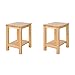 Homestyle4u 2270, taboret drewniany, zestaw 2 szt., taboret do siedzenia, lite drewno, taboret stołkowy, garderoba, jadalnia, toaletka, taboret
