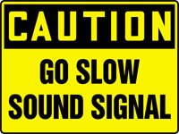 Accuform "Caution Go Slow - Sound Signal" Safety Sign, Aluma-Lite™, 7 x 10 Inches (MVHR686XL)