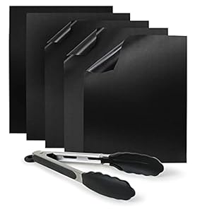 Amazy Teflon grillmat (set van 3) – anti-aanbaklaag, vaatwasmachinebestendige BBQ siliconen mat voor grill en oven (3 x rechthoekig | 40 x 30 cm)