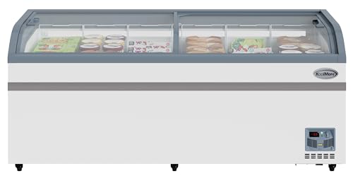KoolMore 78 Inch Manual Defrost Island Chest Freezer with 19 cu. ft. Capacity in White, ETL Listed (KM-ISCF-78MD)