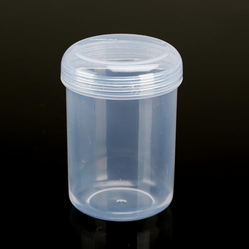 Image of 12 Pcs Clear Plastic Round Beads Storage Containers Box (1.5 x H2.28 Inch), 1.69 oz Plastic Storage Jars with Lid for Beads, Crafts, Pills, Fishing Tackles, Nails, DIY Crafts, etc