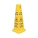 Thunder Group PLWFC027 Safety Floor Sign, Caution/Wet Floor", 27" Tall, Cone Shape, Dual-Sided, Plastic, Yellow