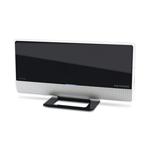 Metronic 416807 Antenne d'intérieur XP 90 4K UHD - Extra Plate - DVBT/DVT2 - Filtre 4G - Noire
