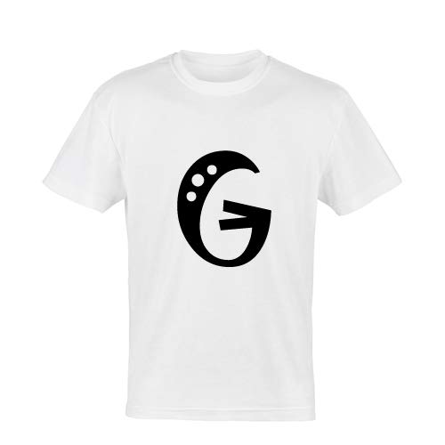imPRESSWhite Polyester T Shirt with Joker Letter G Design