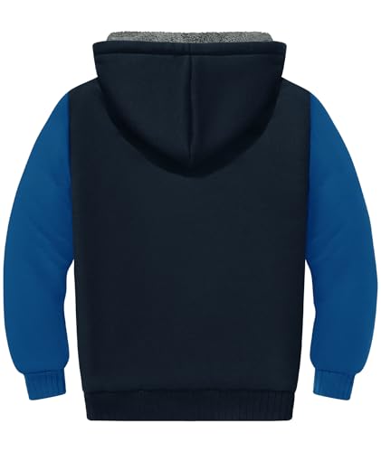 Image of ZITY Boys Zip Up Hoodie Fleece Jacket Kids Sherpa Lined Sweatshirts Outerwear Unisex Warm Winter Coat 6-15 Years Old