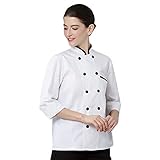 Dooxii Unisex Herren und Damen Herbst Langarm Kochjacke Westliches Essen Restaurant Küche Hotel Uniform Berufsbekleidung