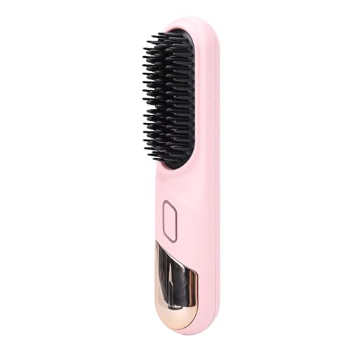Cepillo alisador de pelo portátil inalámbrico rosa miniatura 1