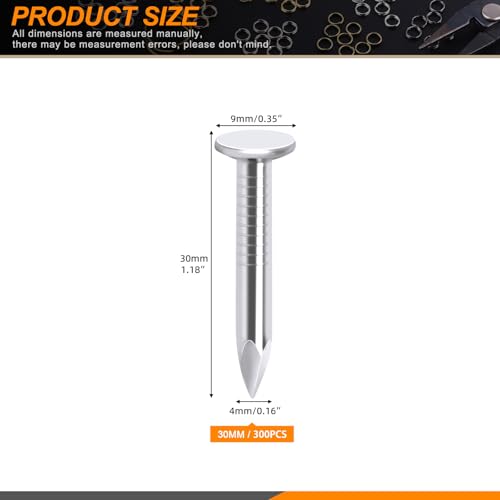 image for Rustark 300Pcs 1-1/4 Inch 30mm Galvanized Roofing Felt Nails Asphalt N