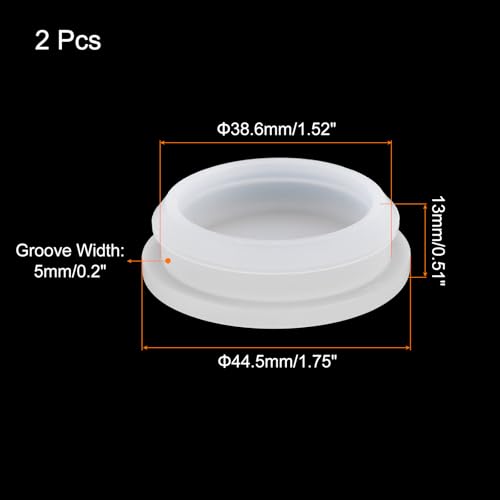 Image of MECCANIXITY 2pcs Silicone Snap in Locking Hole Plugs,38.6mm /1.5 Inch Mounting Diameter Narrow Groove Width 5mm Panel Seal Cover Round for Kitchen Bulkheads Waterproof Sealing Plugs Clear