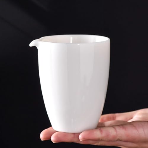 LEEDJUINE Tasse rétro en porcelaine blanche de jade de 250 ml, distributeur de thé chinois Kung Fu