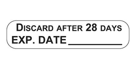 Discard After 28 Days Expiration Date Labels (1000, 2-500 Rolls)