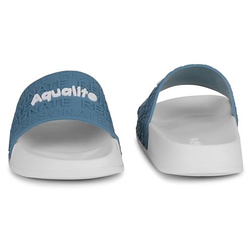 Image of Aqualite NEO-266 Men Slide Slippers with Comfotable Sole Slip-On Flat Flip Flops, Sliders, Chappal & Comfort Insole Slipper for Men