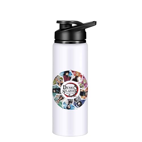 Image of Demon Slayer Printed Sipper Water Bottle Aluminium Sublimation Bottle with Leak-Proof Cap Lightweight & Durable Stylish Bottle for School Gym Travel & Sports Use (DS-1-750 ml)