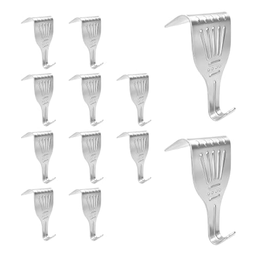 Image of 12Pcs Picture Rail Hooks, Metal Molding Hooks(Silver)