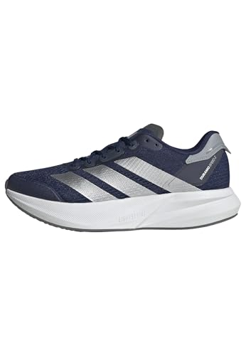 adidas Uomo Duramo Speed 2 Running Shoes, Dark Blue/Silver Metallic/Halo Silver, 42 2/3 EU