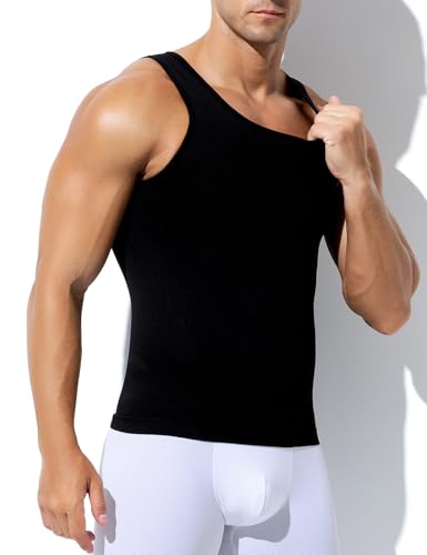 Arjen Kroos Men's Compression Shirt - Slimming Body Shaper Vest, Hide Gynecomastia Moobs Shapewear4