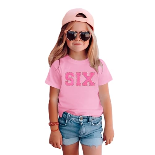 Ritatte Birthday Girl Shirt Kids Girls 5th 6th 7th 8th 9th 10th T-Shirts Sequin Embroidered Party Outfit 5-10 Years - Main Image