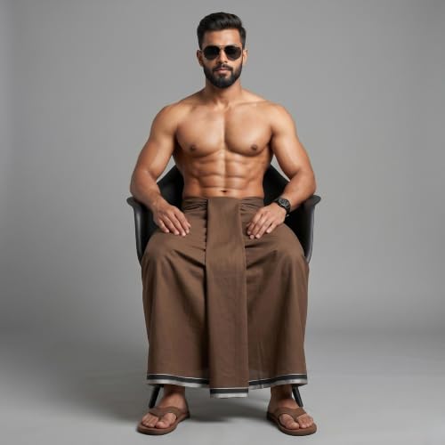 Image of Men's Cotton Lungi | Soft Breathable Wrap Around Lungi | Comfortable Daily & Home Wear for Men