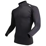 おたふく手袋 冬用 長袖ハイネック ヒートブースト[トリプル保温 ハーフジップタイプ 消臭糸 メンズ]JW-187 ブラック Lサイズ