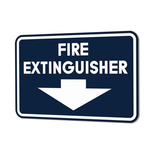 Image of Signs ByLITA Classic Framed Fire Extinguisher (Navy Blue /White) - X-Large