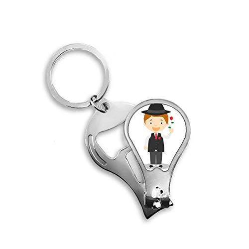 Coupe-ongles Argentine cartoon noir de style costume chic pour manucure originale