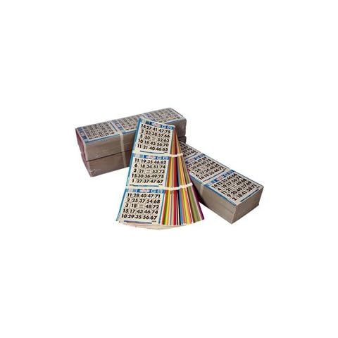 United Novelty 3 on 10 up Bingo Color Collated Paper Game Cards- 100 Books- 1000 Sheets- Blue, Orange, Green, Yellow, Pink, Gray, Olive, Brown, Red, Purple Cover