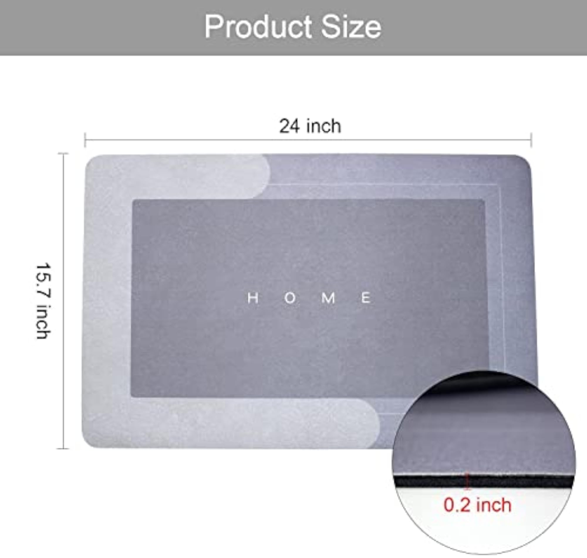 Square Shape Non Slip Home Bath Mat