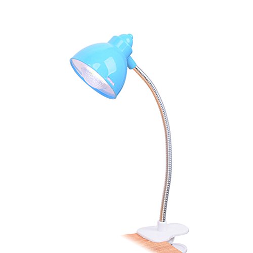 P12cheng Clip De Mesa De Color Dulce Mini Lámpara De Lectura De Noche De Luz De Libro Ajustable LED - Azul
