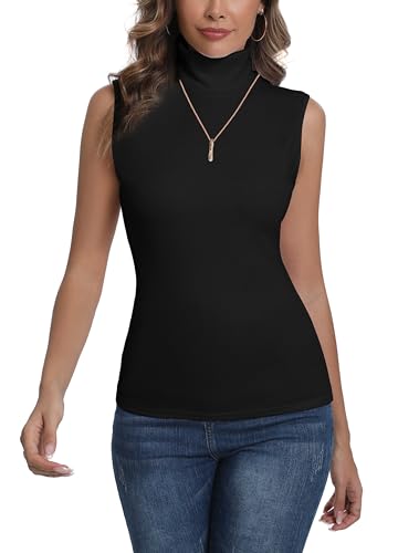 Camiseta Cuello Alto Delgada Punto Sin Mangas Camisa...