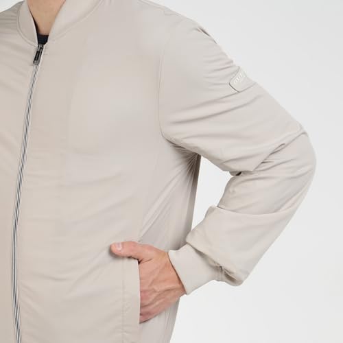 Image of GUESS Grey Polyamide Blend Solid Bomber Jacket